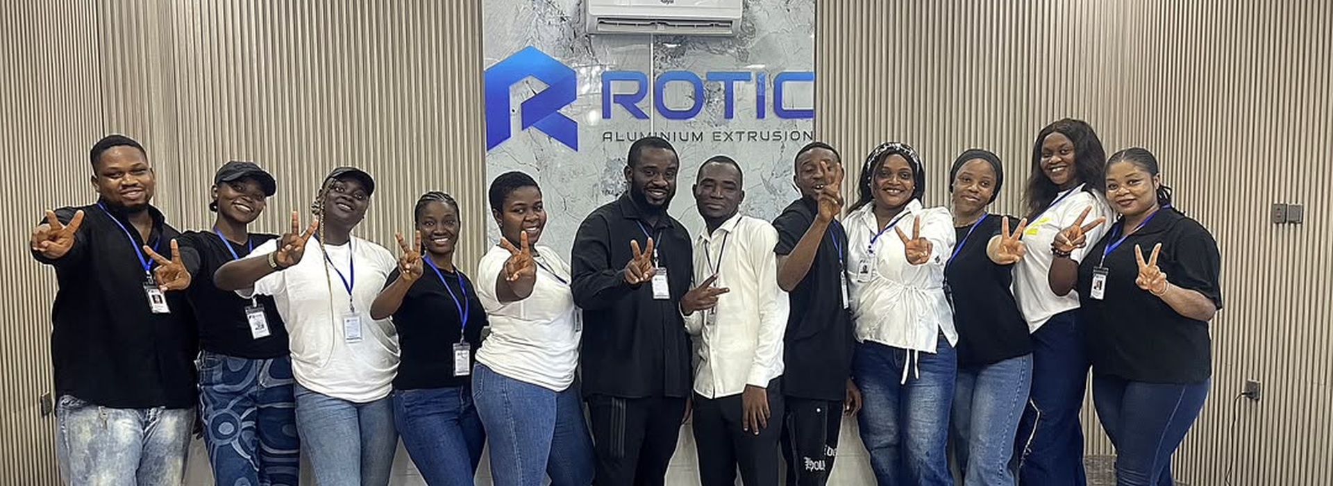 The Rotic admin team at the Awka office reception